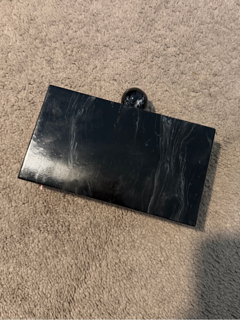 Black Marble Clutch Handbag